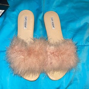 furry sandals